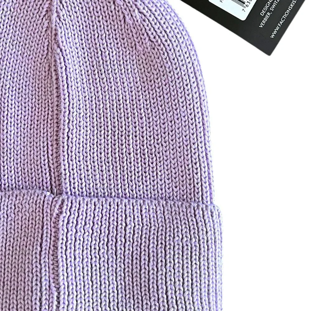 FACTION NEW Ribbed Beanie Hat In Lavender